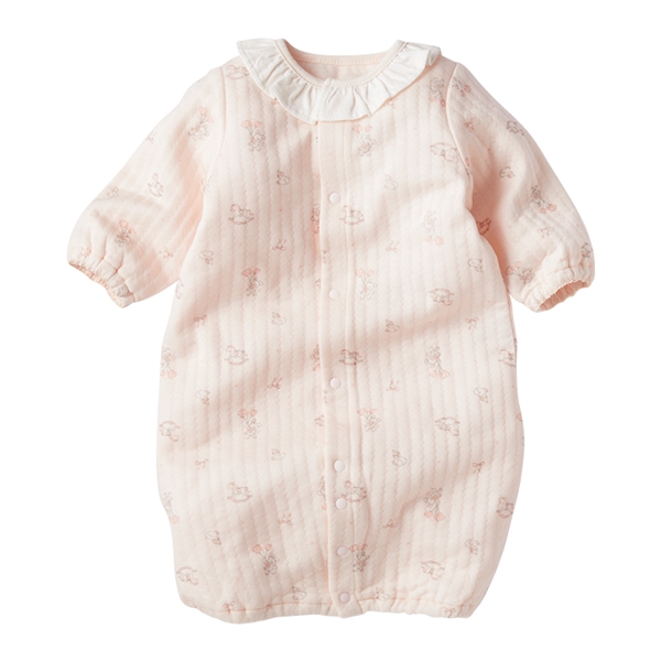 新生児 長袖ドレスオール ふんわり あったか ピンク 新生児肌着・ベビー肌着・子ども肌着・パジャマ・おへや着 新生児・乳児(50〜80cm)ドレスオール(ツーウェイオール) 赤ちゃん本舗(アカチャンホンポ)