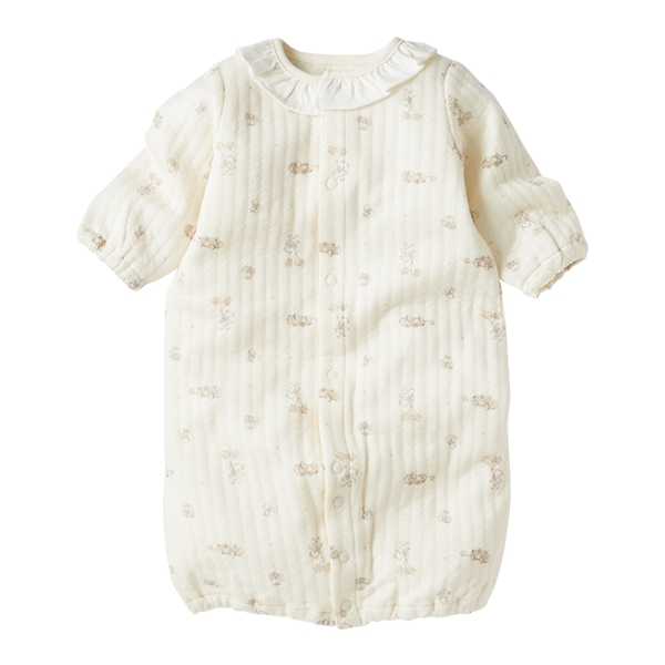新生児 長袖ドレスオール ふんわり あったか クリーム 新生児肌着・ベビー肌着・子ども肌着・パジャマ・おへや着 新生児・乳児(50〜80cm)ドレスオール(ツーウェイオール) 赤ちゃん本舗(アカチャンホンポ)