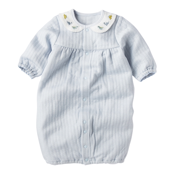新生児 長袖ドレスオール ふんわり あったか サックス 新生児肌着・ベビー肌着・子ども肌着・パジャマ・おへや着 新生児・乳児(50〜80cm)ドレスオール(ツーウェイオール) 赤ちゃん本舗(アカチャンホンポ)