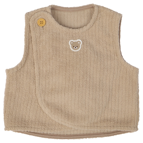 ベスト　ふわふわフリース　ブラウン ブラウン 50~70cm