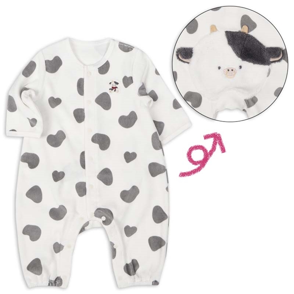 新生児 長袖 プレオール おしりアニマル ボア うし オフホワイト 新生児肌着・ベビー肌着・子ども肌着・パジャマ・おへや着 新生児・乳児(50〜80cm)プレオール 赤ちゃん本舗(アカチャンホンポ)