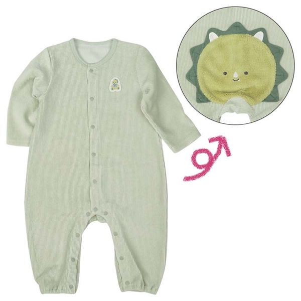 新生児 長袖 プレオール おしりアニマル ボア 恐竜 グリーン 新生児肌着・ベビー肌着・子ども肌着・パジャマ・おへや着 新生児・乳児(50〜80cm)プレオール 赤ちゃん本舗(アカチャンホンポ)