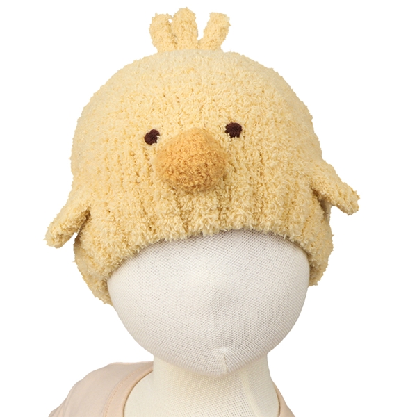 [40~48cm]ニット帽　アニマルモコモコ　どうぶつえん　ヒヨコ イエロー 48~50cm
