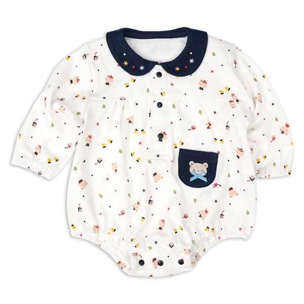 新生児 長袖ロンパース ネイビー 乳児服・ベビー服・子ども服・お外着 新生児服・乳児服(50〜80cm)アウターロンパース 赤ちゃん本舗(アカチャンホンポ)