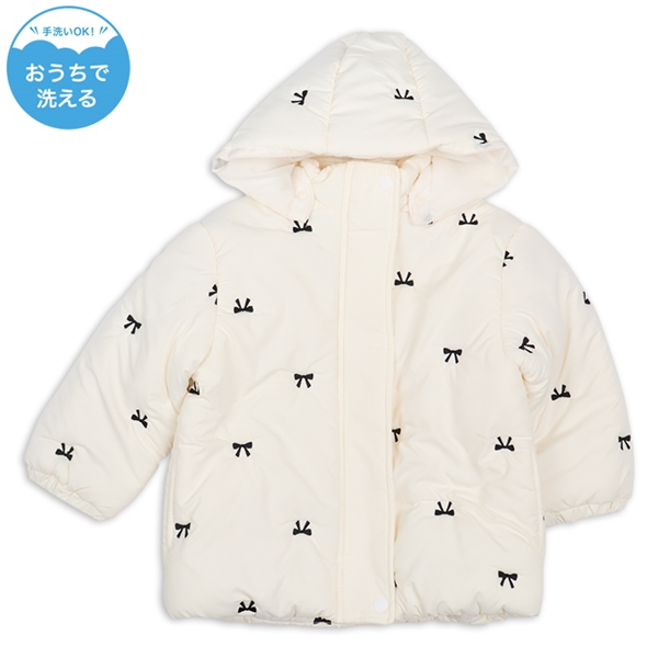 [ベビー]中綿ジャケット　総柄刺しゅう オフホワイト オフホワイト 80cm