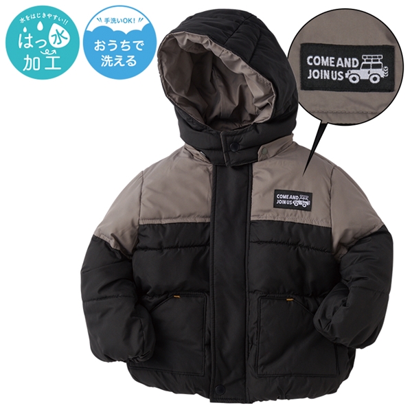 [ベビー]中綿ジャケット　切替　ブラック ブラック 80cm