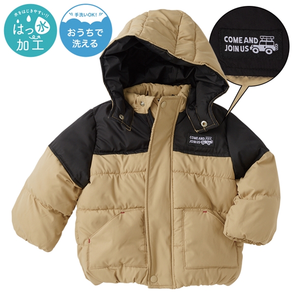 [ベビー]中綿ジャケット　切替　ベージュ ベージュ 80cm