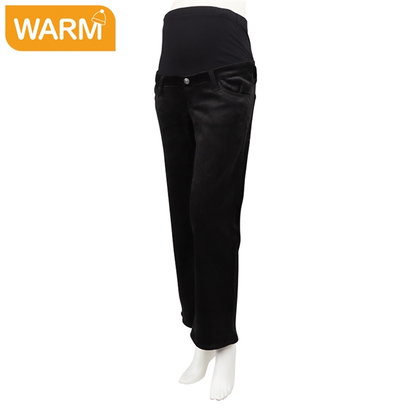 ニットコール裏ベロアソフトタッチパンツ ブラック ブラック M