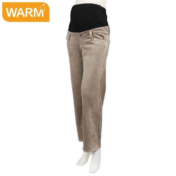 マタニティ ニットコール裏ベロアソフトタッチパンツ ベージュ マタニティ・ママ マタニティウェア マタニティパンツ 赤ちゃん本舗(アカチャンホンポ)