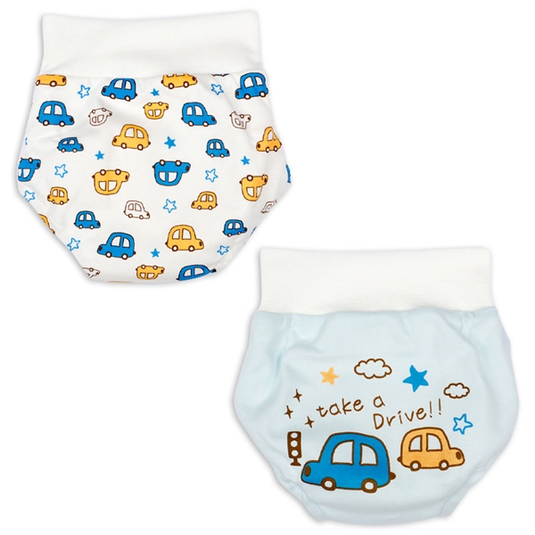 ６層トレーニングパンツ　リブ付き　２枚組　くるま サックス サックス 80cm