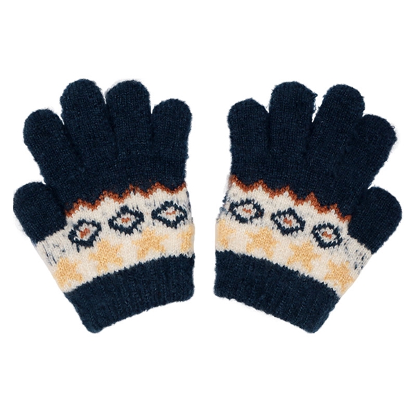 5指 星幾何学柄 ネイビー シューズ・レイングッズ・帽子・ファッション小物 帽子・バッグ・ファッション小物 手袋・ミトン・マフラー 赤ちゃん本舗(アカチャンホンポ)