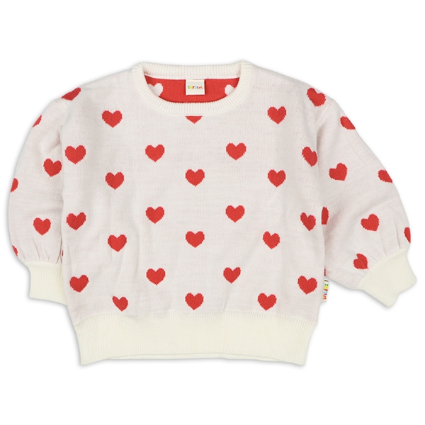 [キッズ]ＩＦ　ニットトレーナー　ハート　ホワイト ホワイト 100cm