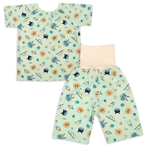 [ベビー]お着替え応援　半袖パジャマ　アンパンマン　サックス サックス 80cm