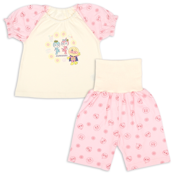 [ベビー]半袖パジャマ　アンパンマン　ピンク ピンク 80cm