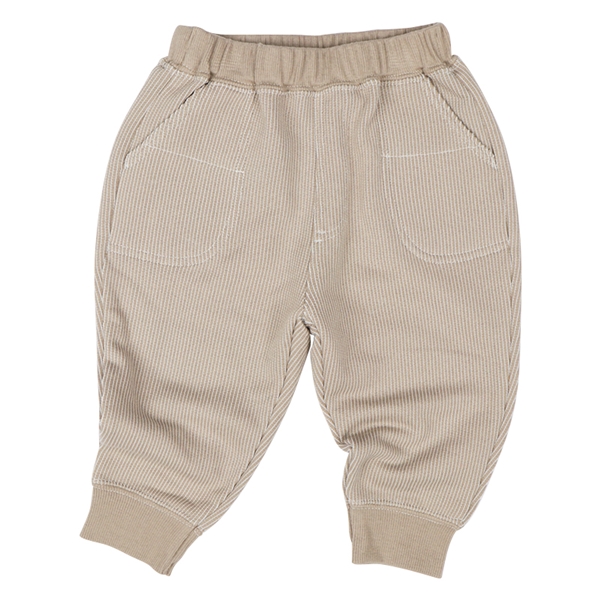 【SALE】[ベビー]１０分丈パンツ　裾リブ　ベージュ ベージュ 70cm