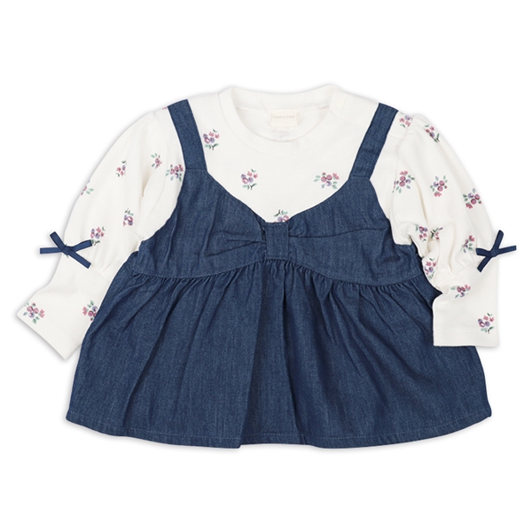 【SALE】[ベビー]長袖Ｔシャツ　レイヤード風 オフホワイト オフホワイト 80cm