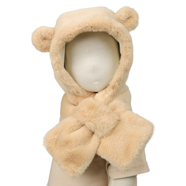 フード付きマフラー アニマル ベージュ シューズ・レイングッズ・帽子・ファッション小物 帽子・バッグ・ファッション小物 手袋・ミトン・マフラー 赤ちゃん本舗(アカチャンホンポ)
