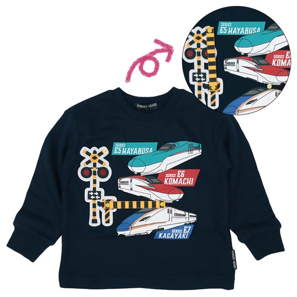 【再値下】【SALE】[キッズ]２５ＨＨ裏毛新幹線仕掛けトレ－ナ－ ネイビー ネイビー 110cm