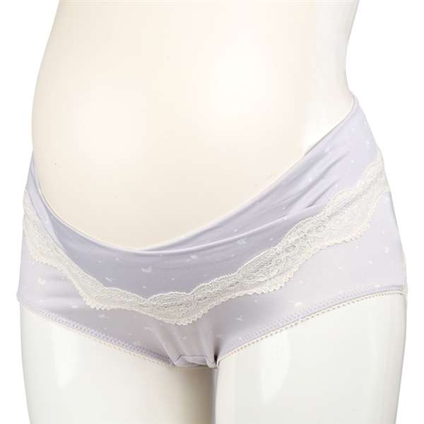 マタニティ クロスショーツ 花柄 パープル マタニティ・ママ マタニティインナー・下着(産前・産後)マタニティショーツ(産前)赤ちゃん本舗(アカチャンホンポ)