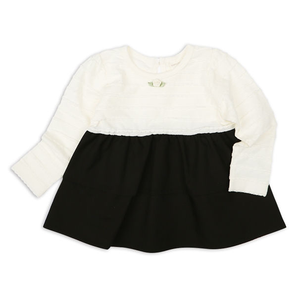 [ベビー]長袖チュニック　ティアード　オフホワイト オフホワイト 80cm