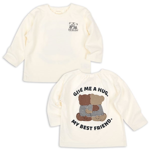 [ベビー]長袖Tシャツ　バックプリント　オフホワイト オフホワイト 70cm