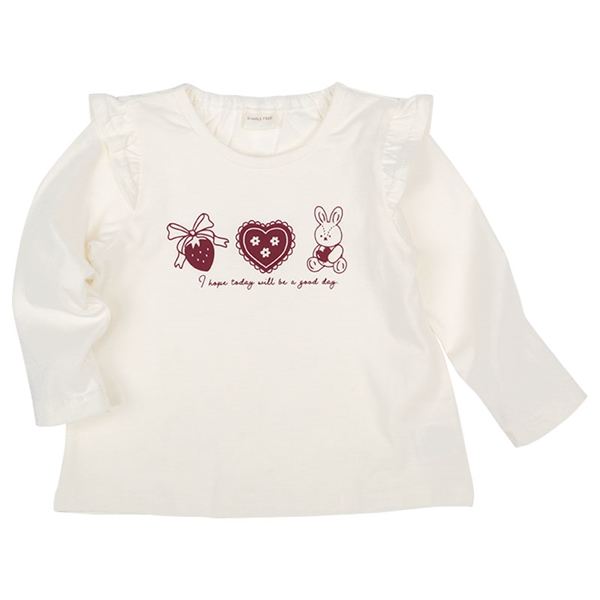 [ベビー]長袖Tシャツ　パネルプリント　オフホワイト オフホワイト 70cm