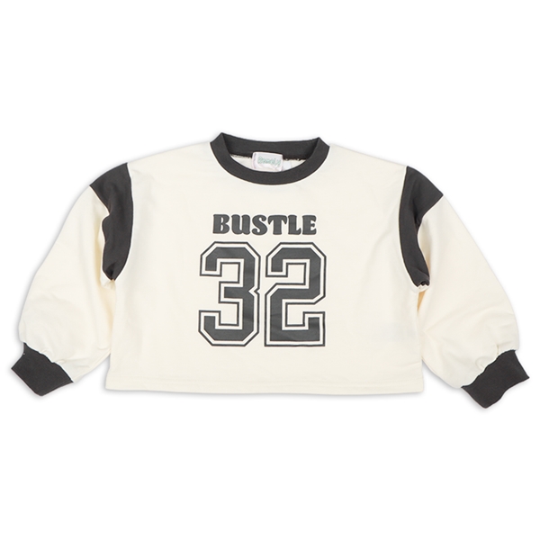 [キッズ]REMELY袖切替ナンバリングトレーナー アイボリー アイボリー 100cm