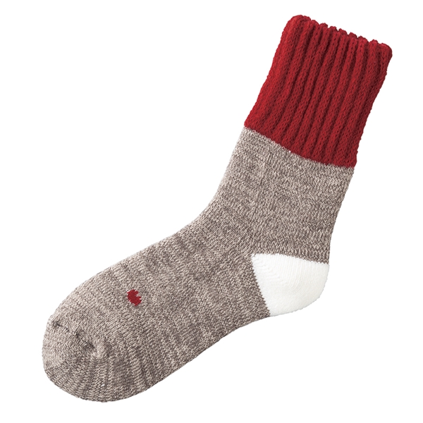 マタニティ あったかONソックス 履き口リブ RD×GY マタニティ・ママ マタニティウェア マタニティレッグアイテム 赤ちゃん本舗(アカチャンホンポ)