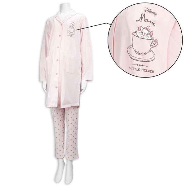 [授乳口付き]長袖パジャマ　マリー　ピンク ピンク M~L