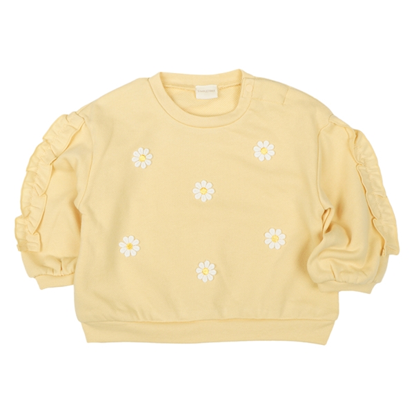 [ベビー]長袖トレーナー花モチーフ　イエロー イエロー 90cm