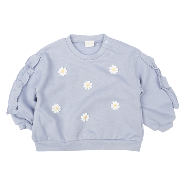 [ベビー]長袖トレーナー花モチーフ　サックス サックス 80cm
