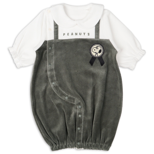 新生児 長袖 ドレスオール スヌーピー 切替 新生児肌着・ベビー肌着・子ども肌着・パジャマ・おへや着 新生児・乳児(50〜80cm)ドレスオール(ツーウェイオール) 赤ちゃん本舗(アカチャンホンポ)