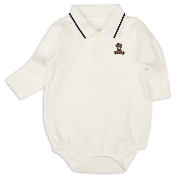 長袖　アウターロンパース　襟付き　アイボリー アイボリー 70cm