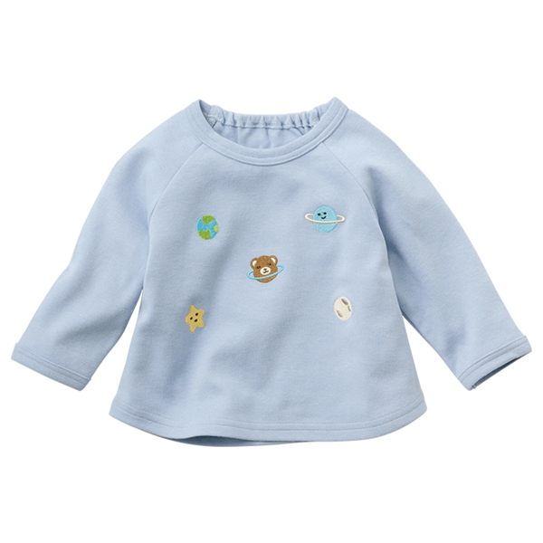 はじめてセパレートトップス　刺しゅう　サックス サックス 60~70cm