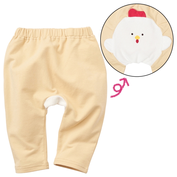 モンキーパンツ　パイルアニマル　イエロー イエロー 70cm