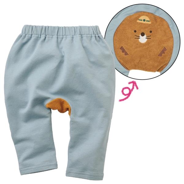 モンキーパンツ　パイルアニマル　サックス サックス 70cm