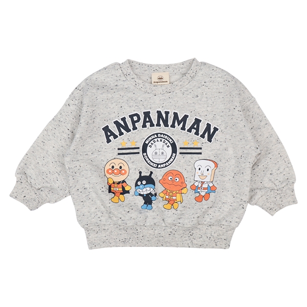 [キッズ]カラーネップスウェットシャツ　アンパンマン グレー グレー 100cm