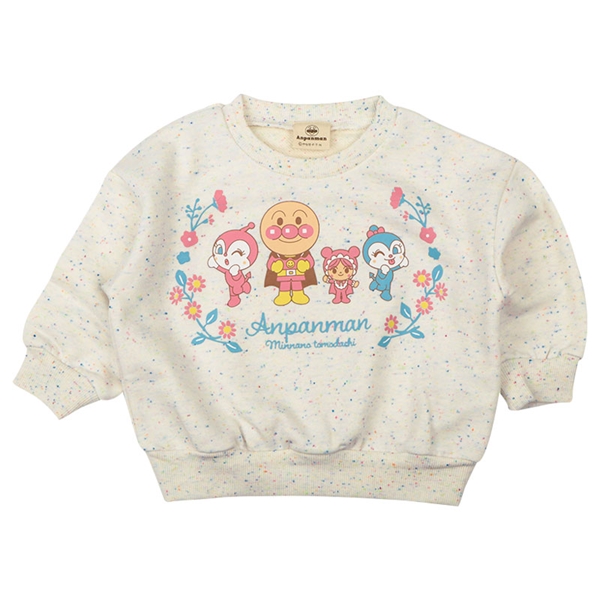 [キッズ]カラーネップスウェットシャツ　アンパンマン アイボリー アイボリー 100cm