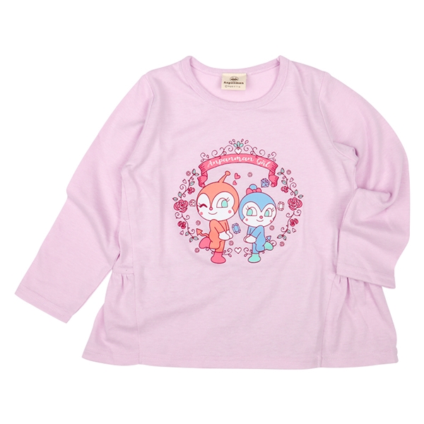 [キッズ]フリル長袖Ｔシャツ　アンパンマン　パープル パープル 100cm