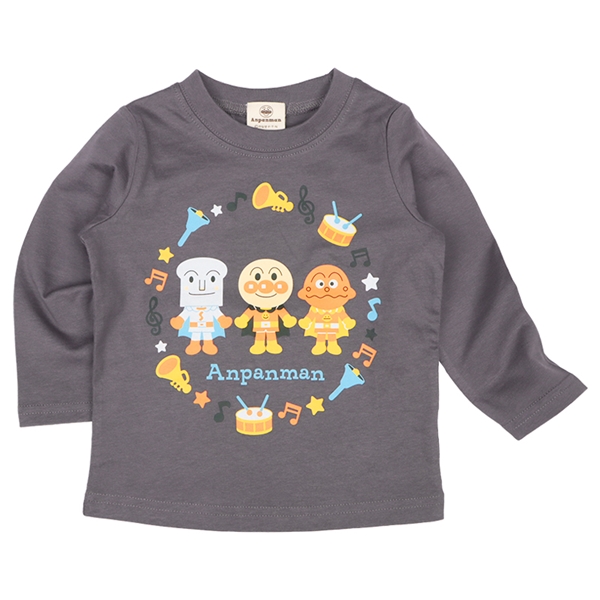 [キッズ]長袖Ｔシャツ　アンパンマン　チャコール チャコールグレー 100cm