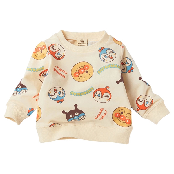 [キッズ]スウェットシャツ　総柄　アンパンマン　アイボリー アイボリー 100cm