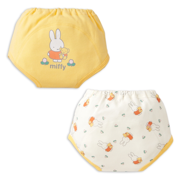 3層トレーニングパンツ2枚組 ミッフィーくま イエロー 90cm