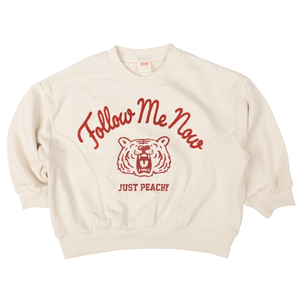 [キッズ]ロゴチェーン刺しゅうトレーナー　PCHY オフホワイト オフホワイト 110cm