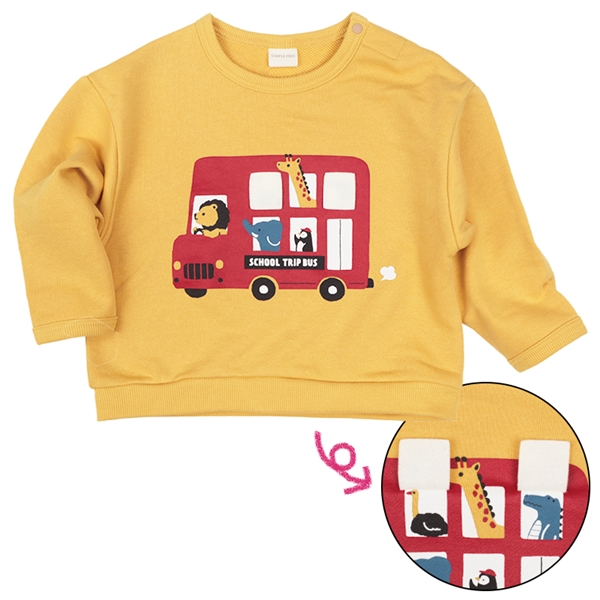 [ベビー]長袖　トレーナー　パタパタ　オレンジ オレンジ 70cm