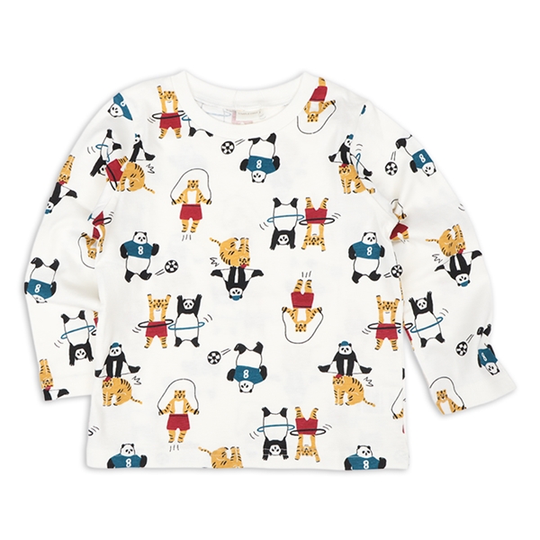 [キッズ]長袖　Ｔシャツ　総柄　ブラック ブラック 100cm