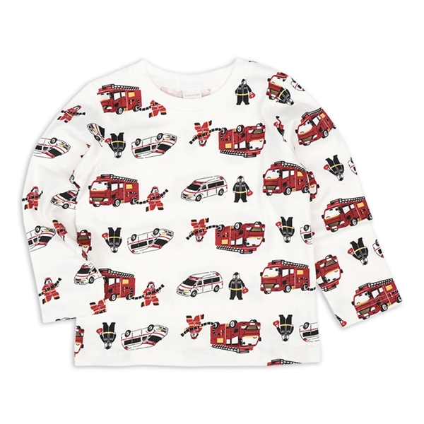 [キッズ]長袖　Ｔシャツ　総柄　レッド レッド 100cm