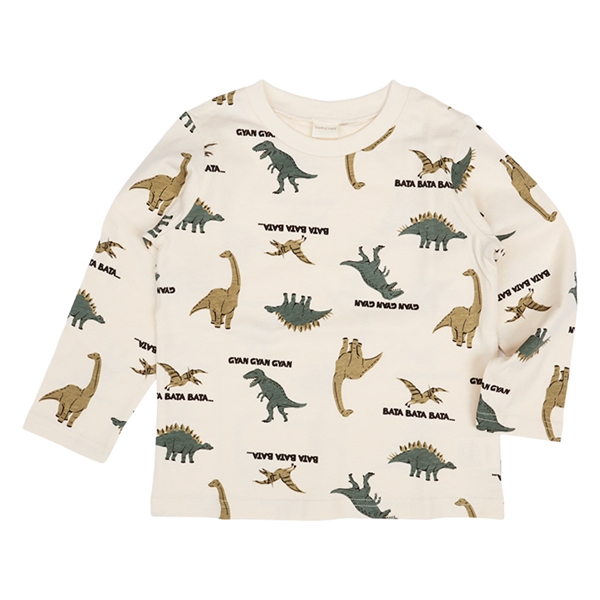 [キッズ]長袖　Ｔシャツ　総柄　ベージュ ベージュ 100cm