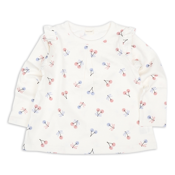 [キッズ]長袖　Ｔシャツ　総柄　ピンク ピンク 100cm