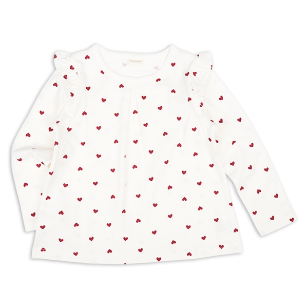 [キッズ]長袖　Ｔシャツ　総柄　レッド レッド 100cm