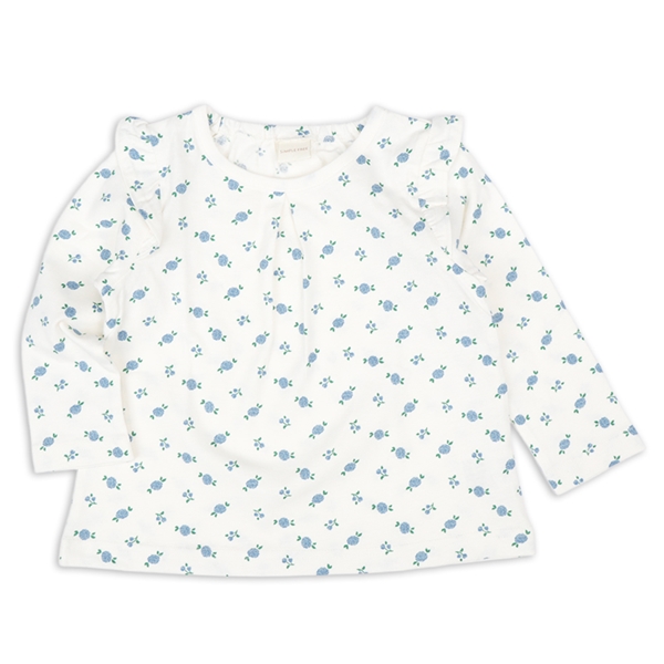 [ベビー]長袖　Ｔシャツ　総柄　ブルー ブルー 70cm